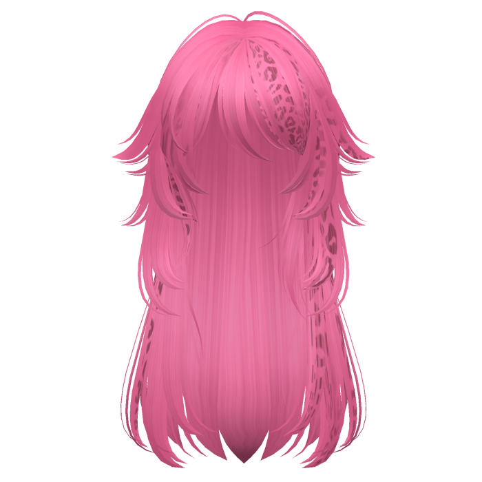 long fluffy leopard hair with tufts (hot pink)