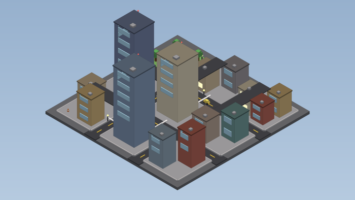 Low Poly Modular City Blocks Map Kit Roads preview 10