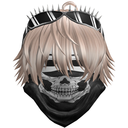 Emo Vkei Skull Bandana Hair Platinum