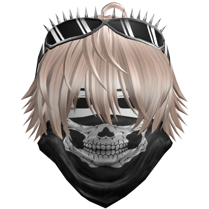 Emo Vkei Skull Bandana Hair Platinum
