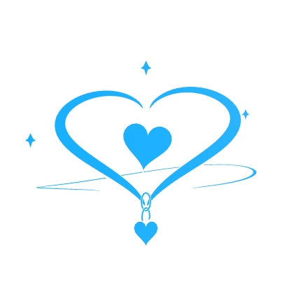 Glowing Heart Halo Blue White
