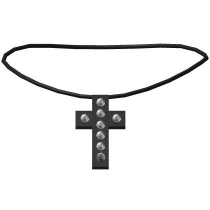 black spiked cross necklace thumbnail
