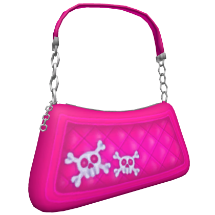 Y2K Hot Pink Skull Shoulder Bag