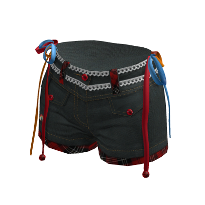 Y2K-Lace-Up-Shorts-Blue - ZN