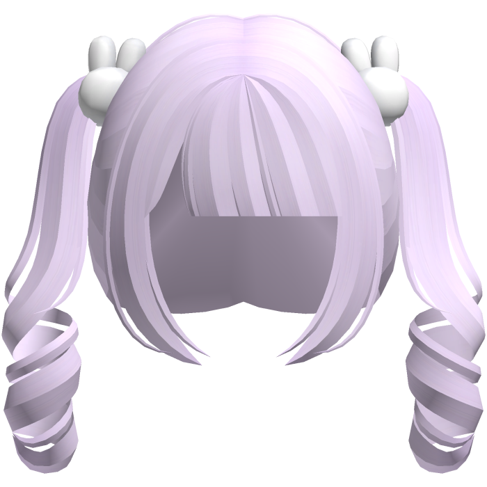 kawaii cutecore curly bunny purple pigtails