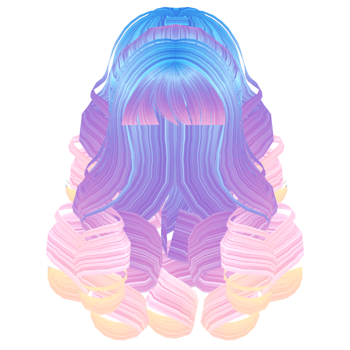 Fluffy Curly Pearl Ponytail Yellow&Blue