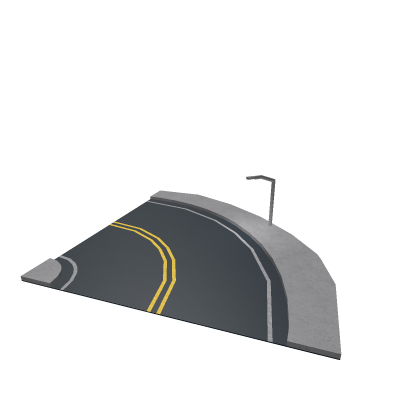 Curve road with streetlight