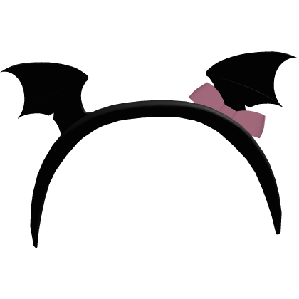 Preppy Pastel Goth Bat Wings Headband (Pink) Roblox item