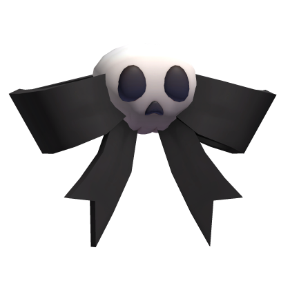 Black Skull Halloween Bow