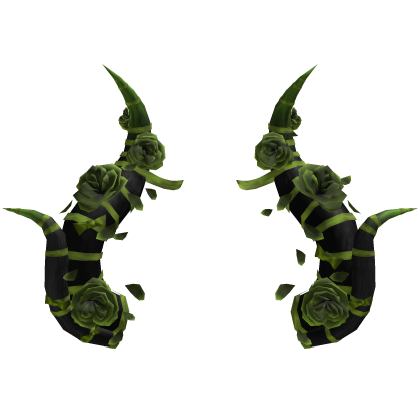 🎃Halloween Gothic Rose Bow Demon Horns Green Roblox item