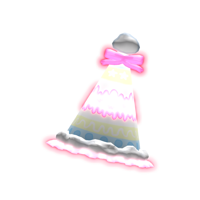 [EMISSIVE] glowing pink kawaii clown party hat