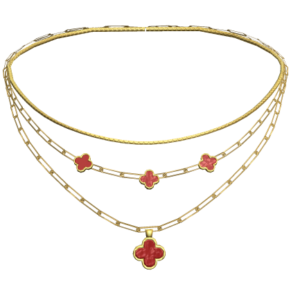 Layered Red Clover Necklace 3.0 