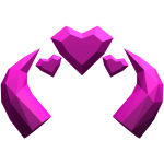 Pink Heart Gem Horns