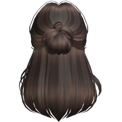 Middle Part Half Up Messy Bun (Dark Brown)