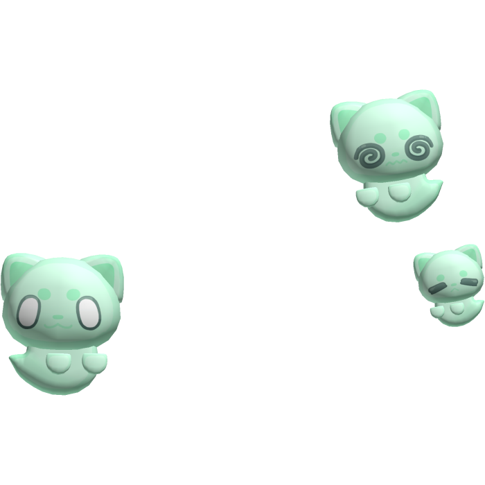 cute green halloween kitty cat ghost aura