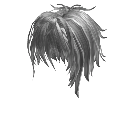 Messy emo long vkei silver hair Roblox item