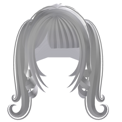 Cute Kawaii Curly Long Pigtails in White Roblox item