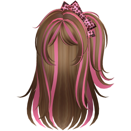 Gyaru Pink/Caramel Hair w Side Ponytail & Bow Roblox item