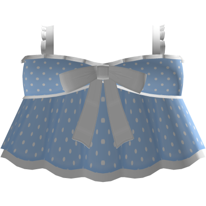 ♡ : cute blue long polka dot top Roblox item