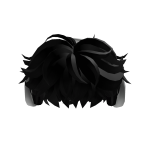 Black Fluffy Cool Boy Hair w/ Headphones