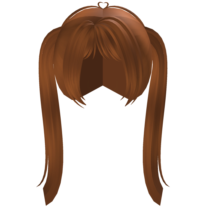 ♡ pigtails orange straight tall cute