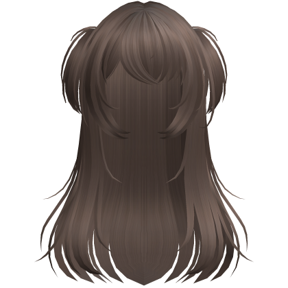 shy wispy layered hair w/ pigtails brown