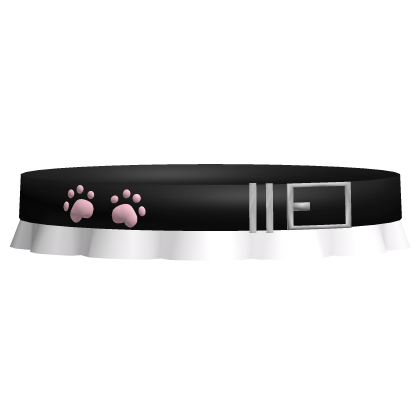 ♡ : 3.0 ruffled little paw prints collar ୨୧ black Roblox item