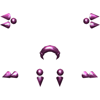 pink silver face piercing set