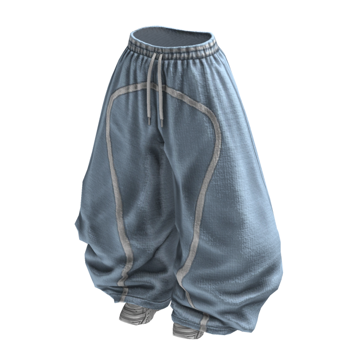 Y2K Girly Baggy Tracksuits (Light Blue White)