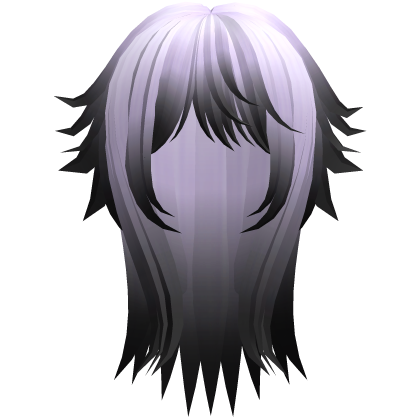 cute messy long moe hair with tufts in purple 