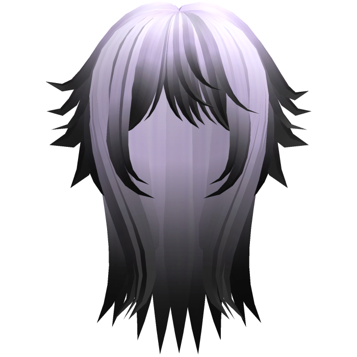 cute messy long moe hair with tufts in purple 