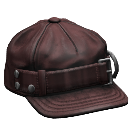 Red Cap with Belt Strap Sideswept