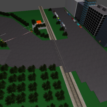 Indonesian railroad crossing 