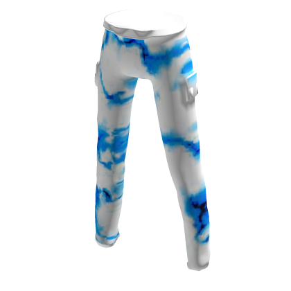 White & Cyan Trippy Joggers