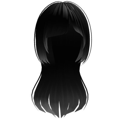 black white long flowy horror protagonist hair Roblox item