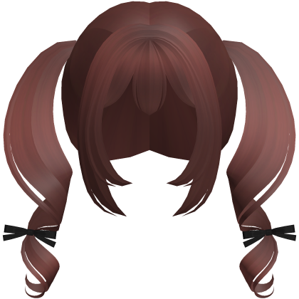 red kawaii playful swirly pigtails w bows