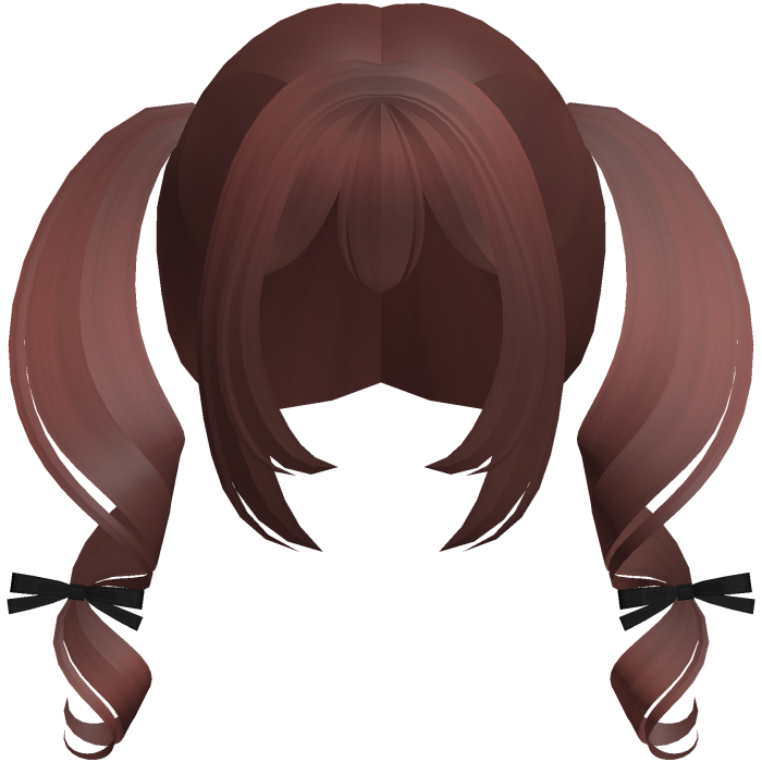 red kawaii playful swirly pigtails w bows