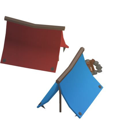 🎲 Low Poly Camp Bench Mountain