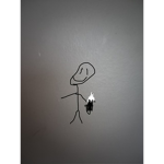 Stick man with knife