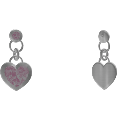 Pink Heart Diamond Earrings
