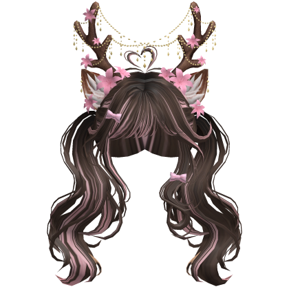 Ethereal Christmas Fairy Fawn Pigtails w/ Antlers