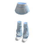 🍀Denim Skirts w Leg Warmers(Sky Blue)