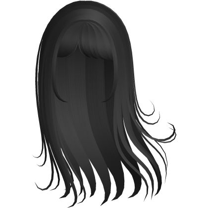 Black Long Messy Lush Windy Anime Shoujo Hair