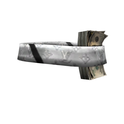 $$$ white designer luxury lv money headband v3