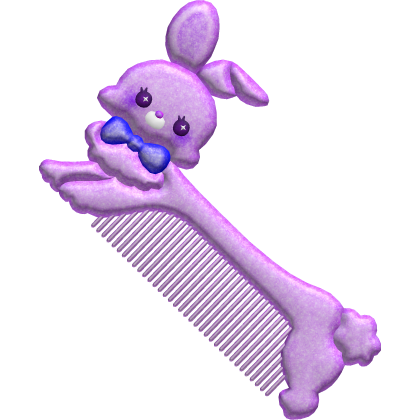 Kawaii Cute Hair Comb Sparkle Rabbit Bunny Purple Roblox item