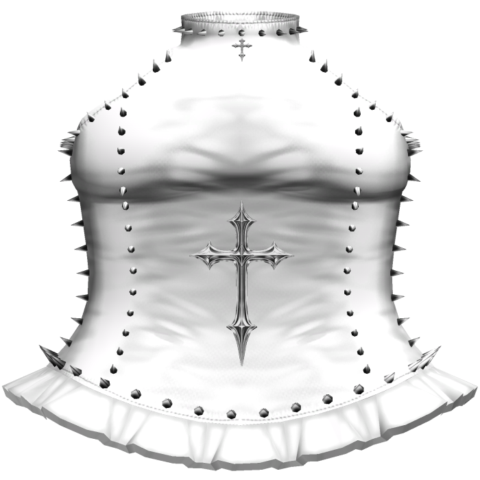Emo White Spiked Turtleneck Cross Dress