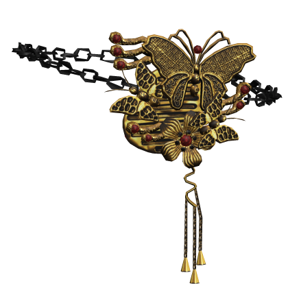 Gold Grunge Butterfly Chained Eyepatch