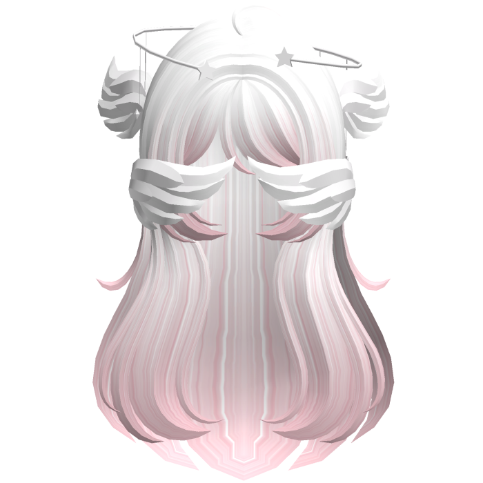 White Pink Angelic Hair W Halo