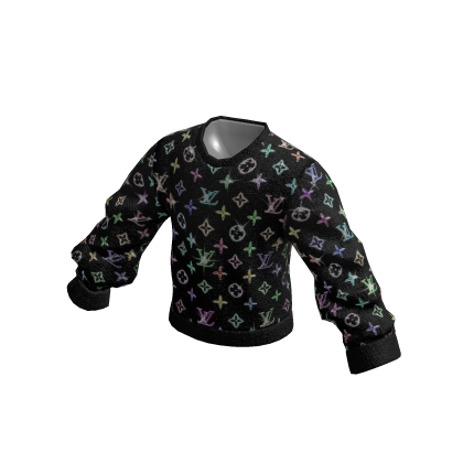 Black Pastel Monogram Knit Sweater ✨💎 thumbnail