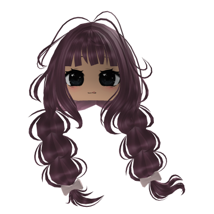 Cute Pink Braids Hair Kawaii W/ Cute Face